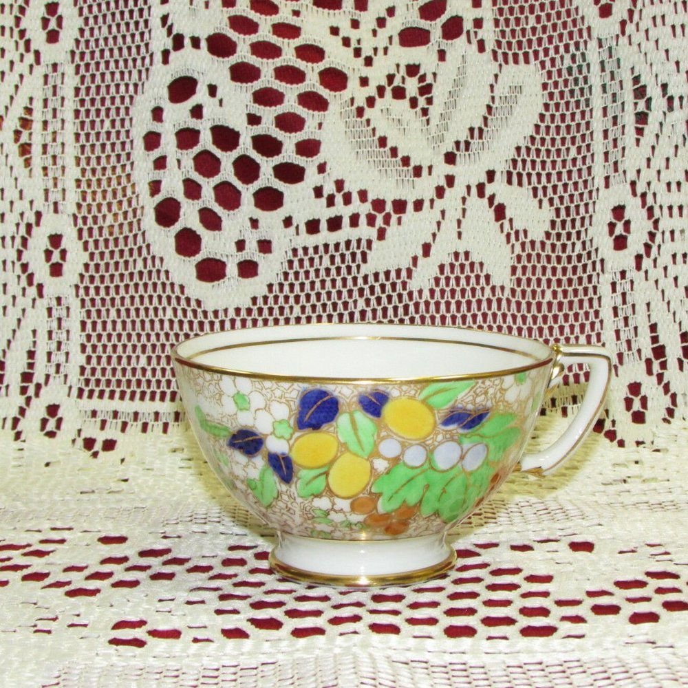 Adderley Vintage Bone China Teacup Ornate Floral Gold Gilt Cup Elegant Bohemian